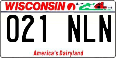 WI license plate 021NLN