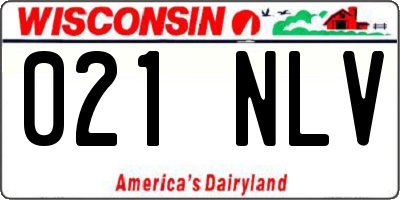WI license plate 021NLV