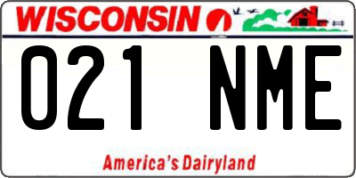WI license plate 021NME