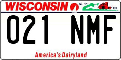 WI license plate 021NMF