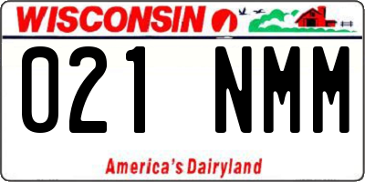 WI license plate 021NMM