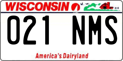 WI license plate 021NMS