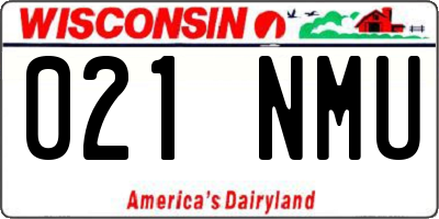 WI license plate 021NMU