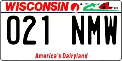 WI license plate 021NMW