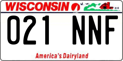 WI license plate 021NNF