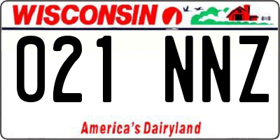 WI license plate 021NNZ