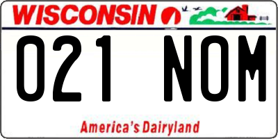 WI license plate 021NOM