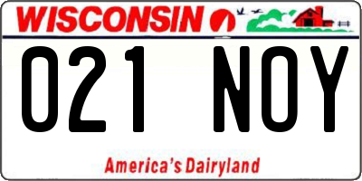 WI license plate 021NOY
