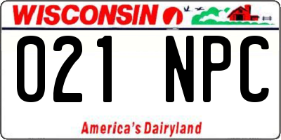 WI license plate 021NPC