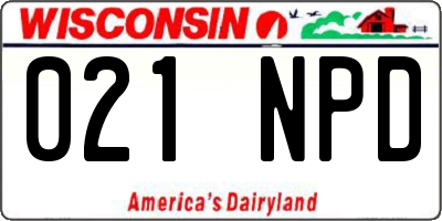 WI license plate 021NPD