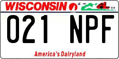 WI license plate 021NPF
