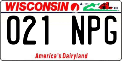 WI license plate 021NPG