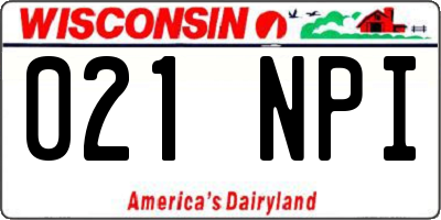 WI license plate 021NPI
