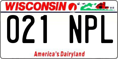WI license plate 021NPL