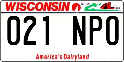 WI license plate 021NPO