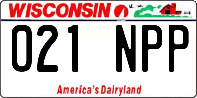 WI license plate 021NPP