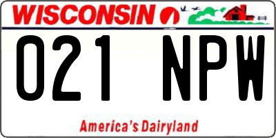 WI license plate 021NPW