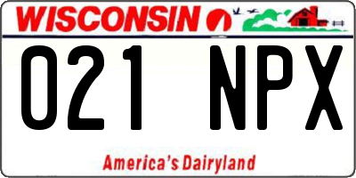 WI license plate 021NPX
