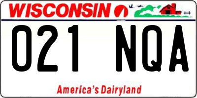 WI license plate 021NQA