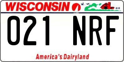 WI license plate 021NRF