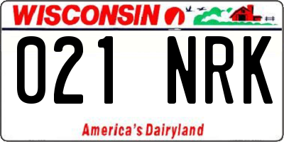 WI license plate 021NRK