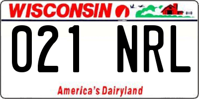 WI license plate 021NRL
