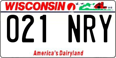 WI license plate 021NRY