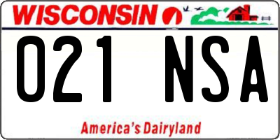WI license plate 021NSA