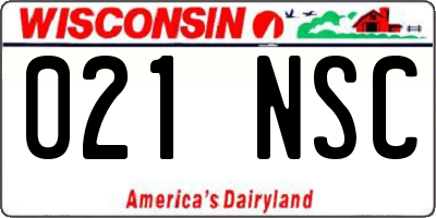WI license plate 021NSC