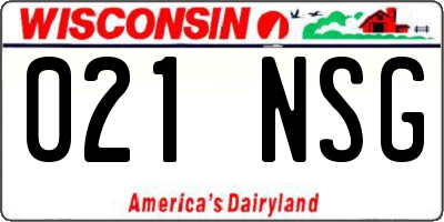 WI license plate 021NSG