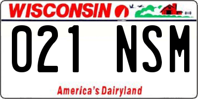 WI license plate 021NSM