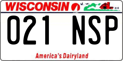 WI license plate 021NSP