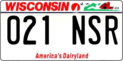 WI license plate 021NSR