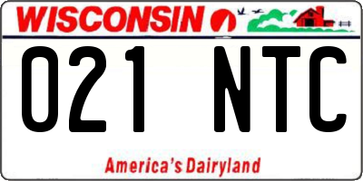 WI license plate 021NTC