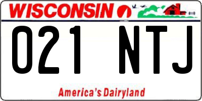 WI license plate 021NTJ