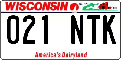WI license plate 021NTK