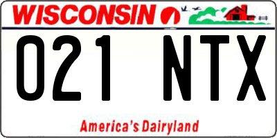 WI license plate 021NTX