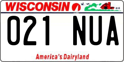 WI license plate 021NUA