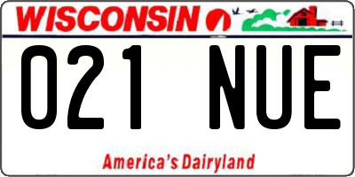 WI license plate 021NUE