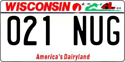 WI license plate 021NUG