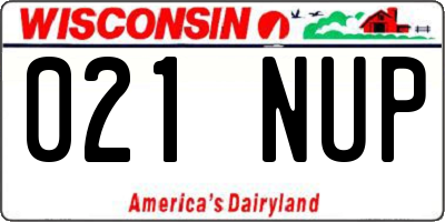 WI license plate 021NUP
