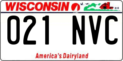 WI license plate 021NVC