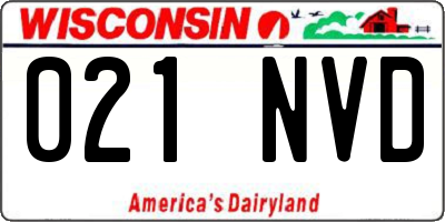 WI license plate 021NVD