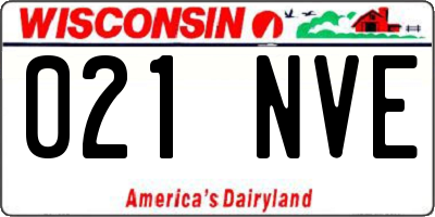 WI license plate 021NVE