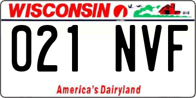 WI license plate 021NVF
