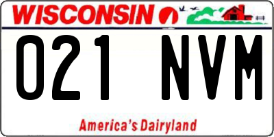 WI license plate 021NVM
