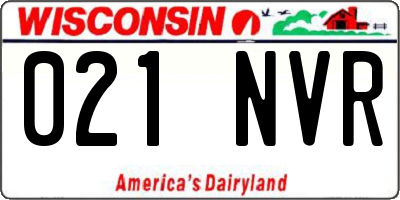 WI license plate 021NVR
