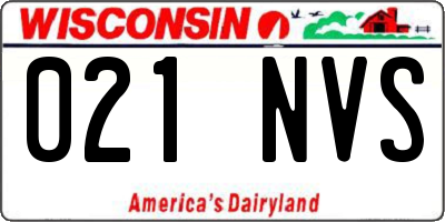 WI license plate 021NVS