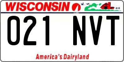 WI license plate 021NVT