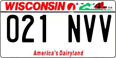 WI license plate 021NVV